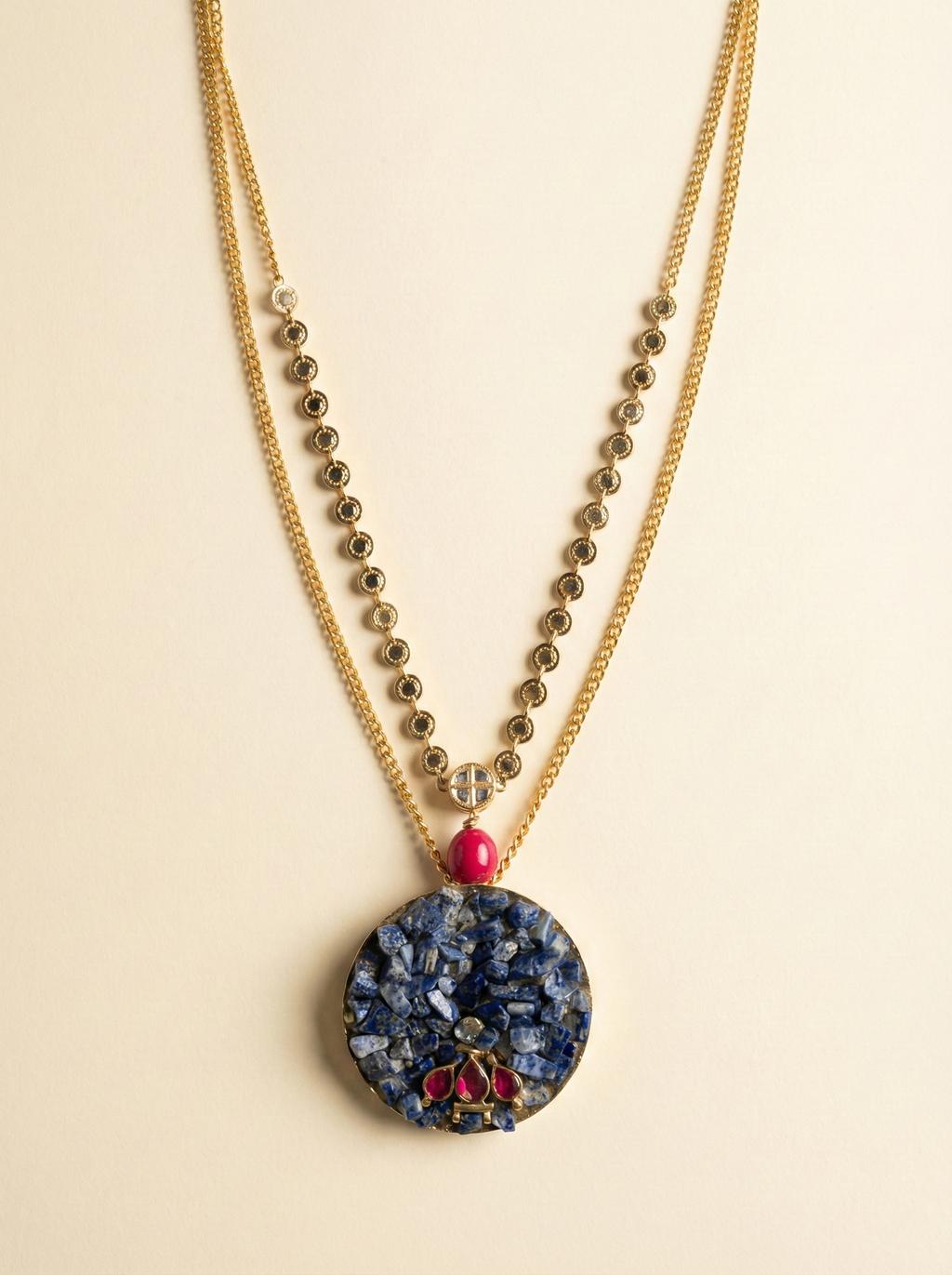 Blue Lapis Mosaic Necklace