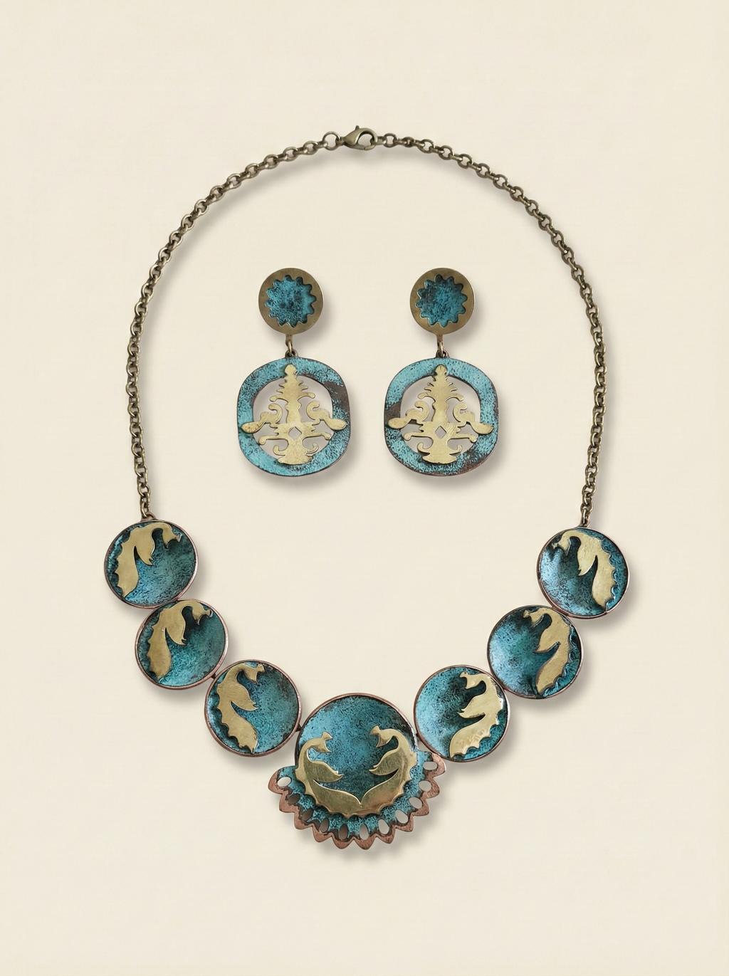 Boho Turquoise Patina Styles Necklace Set